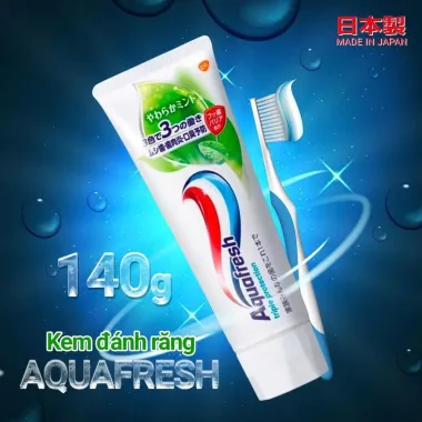 Kem đánh răng Aquafresh Nhật Bản 140g hương trà xanh – Giải pháp chăm sóc răng miệng dịu nhẹ, sạch sâu từ Nhật Bản