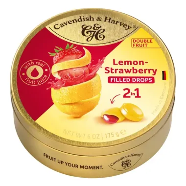 Kẹo trái cây nhân mứt Cavendish & Harvey 2in1 175g – Sự hòa quyện hương vị kép bùng nổ từ Đức