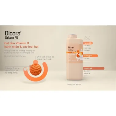 Sữa Tắm Dicora Urban Fit Vitamin B Hạnh Nhân & Các Loại Hạt 400ml / 750ml