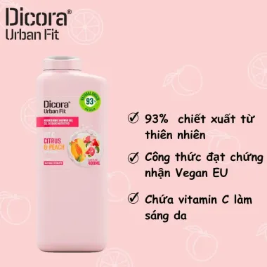 Sữa Tắm Dicora Urban Fit Vitamin C Cam Quýt & Đào 400ml / 750ml