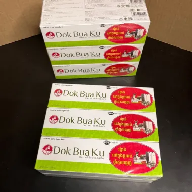 Kem đánh răng thảo dược Dok Bua Ku 150g – Tinh hoa thảo mộc bảo vệ răng miệng chuyên sâu từ Thái Lan