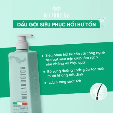 Dầu gội phục hồi hư tổn Milanogica 355ml - Hàng Ý