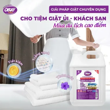 Nước giặt xả đậm đặc Obay Pro 9L hương Oải hương – Giải pháp giặt xả siêu tiết kiệm, sạch sâu và ngát hương từ Thái Lan