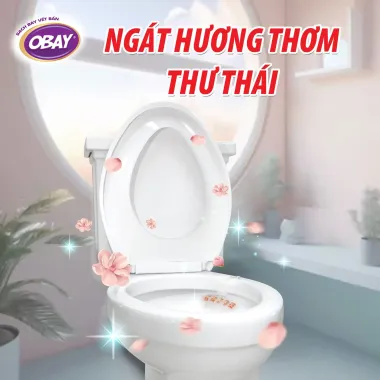 Viên thả vệ sinh bồn cầu Obay 200g hương Chanh – Giải pháp làm sạch tự động, kháng khuẩn tối ưu từ Thái Lan