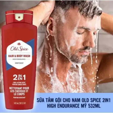 Tắm Gội Old Spice High Endurance Crisp Scent 2in1 532ml – Giải pháp 2in1 tiện lợi, sạch sâu & thơm lâu