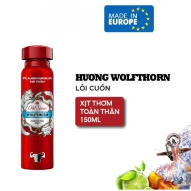 Xịt Khử Mùi Old Spice 150ml Dành Cho Nam - Khô ráo và thoáng mát suốt ngày dài