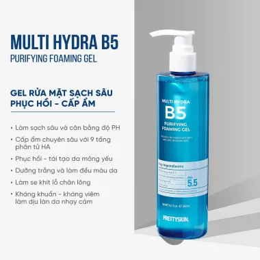 Gel Rửa Mặt PrettySkin Multi Hydra B5 300ml – Nhập khẩu Hàn Quốc, cấp ẩm sâu & làm dịu da