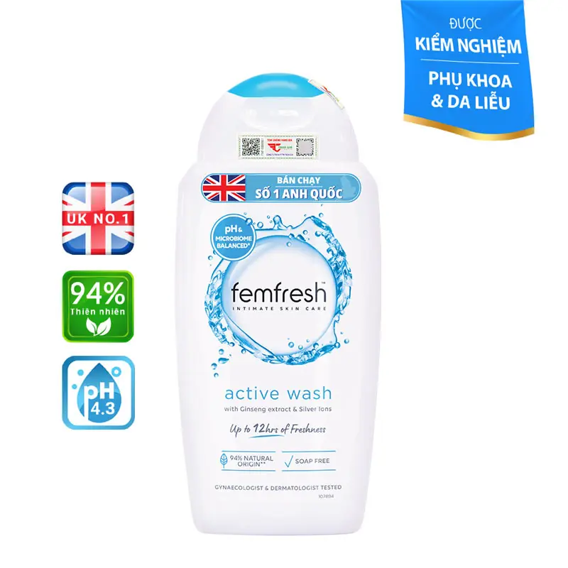 Dung Dịch Vệ Sinh Phụ Nữ Femfresh 250ml – Nhập khẩu Anh Quốc, dịu nhẹ & bảo vệ vùng kín